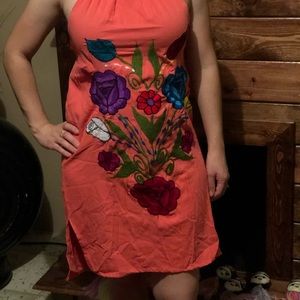 Sleeveless embroidered dresses